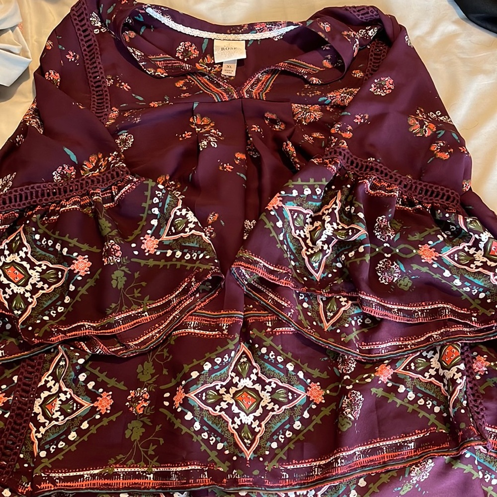 High low printed blouse